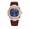 Replica Patek Philippe Nautilus 5980R blue dial leather strap 40.5mm