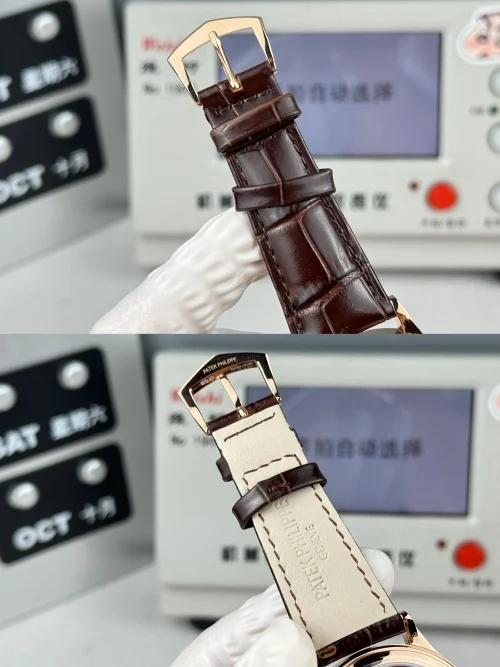Replica Patek Philippe Calatrava 6119R-001 rose gold 39mm dial leather strap