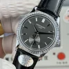 Side profile of Patek Philippe 6119R showing case thickness and crown