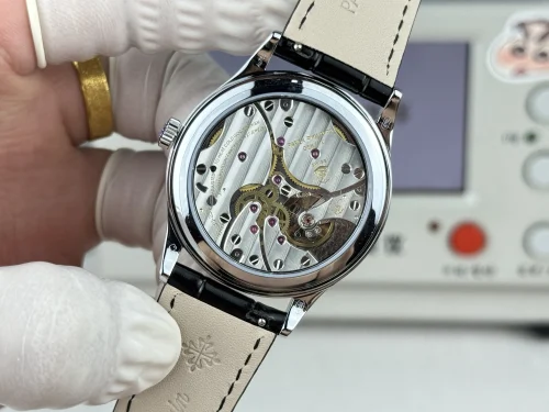 Replica Patek Philippe Calatrava 6119R-003 rose gold 39mm white dial leather strap