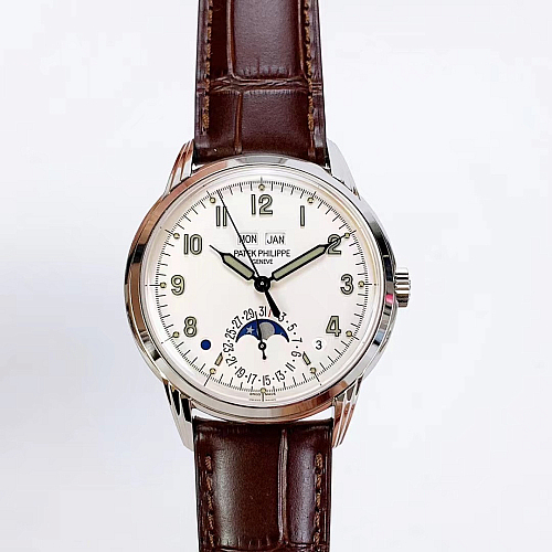 Replica Patek Philippe 5320G-003 white gold 40mm cream dial perpetual calendar