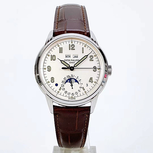 Replica Patek Philippe 5320G-003 white gold 40mm cream dial perpetual calendar