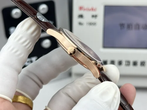 Replica Patek Philippe Calatrava 6196P-003 rose gold white dial 38mm leather strap