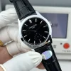 Side profile of Patek Philippe 6196P showing case thickness and crown