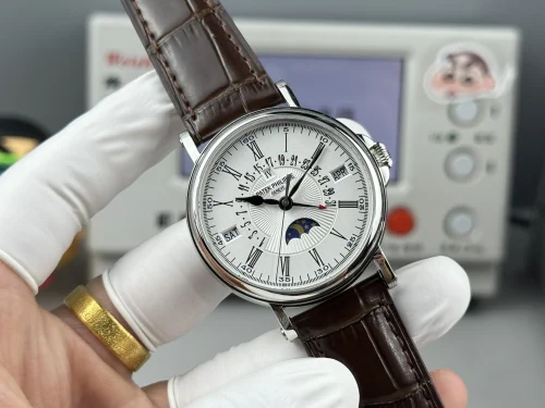 Replica Patek Philippe 5159-001 white gold perpetual calendar black strap