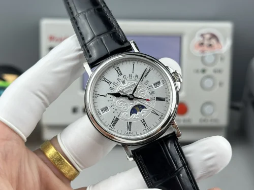 Replica Patek Philippe 5159-001 white gold perpetual calendar black strap
