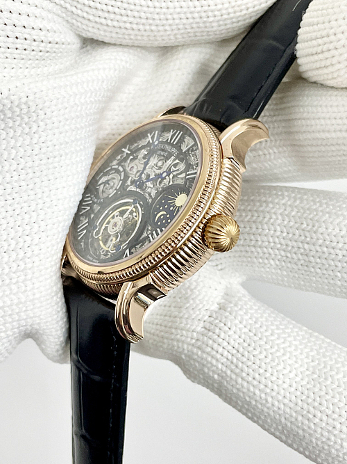 Replica Patek Philippe Sky Moon Tourbillon 42mm skeleton dial rose gold