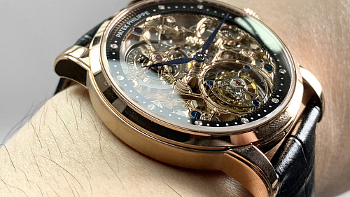 Replica Patek Philippe 5104P-002 rose gold skeleton tourbillon