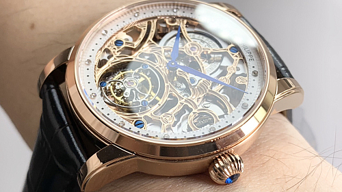 Replica Patek Philippe 5104P-002 rose gold skeleton tourbillon