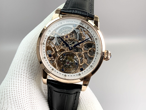 Replica Patek Philippe 5104P-002 rose gold skeleton tourbillon