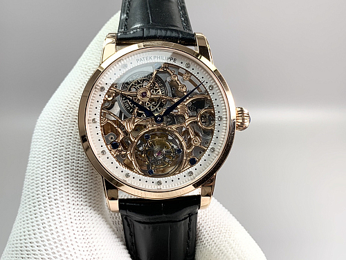 Replica Patek Philippe 5104P-002 rose gold skeleton tourbillon