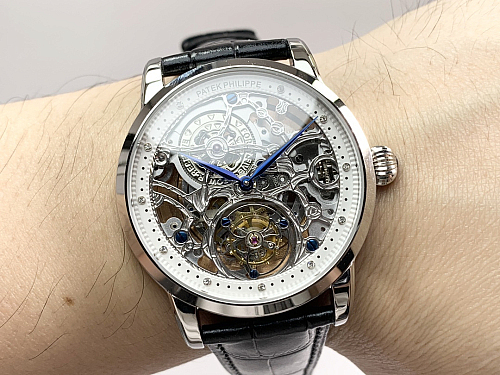 Replica Patek Philippe 5104P-001 white gold skeleton tourbillon