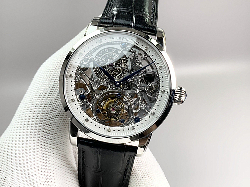 Replica Patek Philippe 5104P-001 white gold skeleton tourbillon