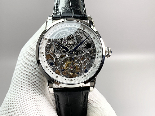 Replica Patek Philippe 5104P-001 white gold skeleton tourbillon