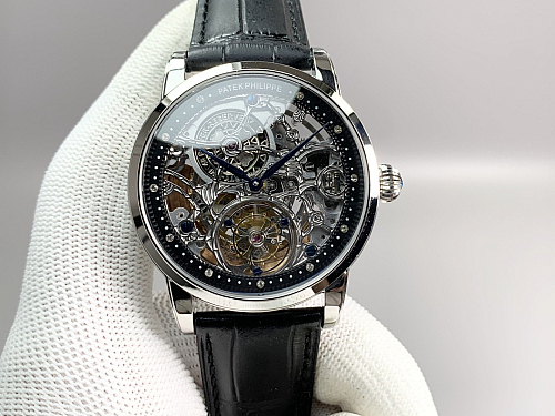 Replica Patek Philippe 5104P-001 white gold skeleton tourbillon