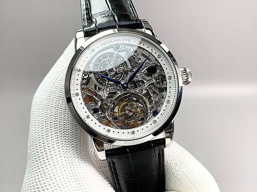 Replica Patek Philippe 5104P-001 white gold skeleton tourbillon