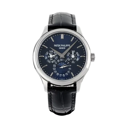 Side profile of Patek Philippe 5140R showing case thickness and crown