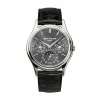Fake Complication 5140R-014 grey dial 37.2mm white gold finish leather strap