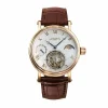Replica Patek Philippe moonphase tourbillon white dial gold steel