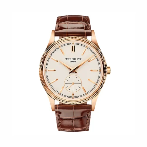 Replica Patek Philippe Calatrava 6119R-001 rose gold 39mm dial leather strap