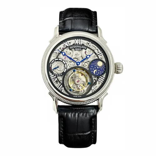 Replica Patek Philippe Sky Moon Tourbillon 42mm skeleton dial rose gold
