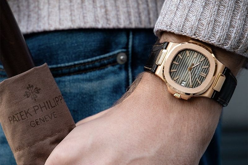 PP replica watch close-up showing quality details