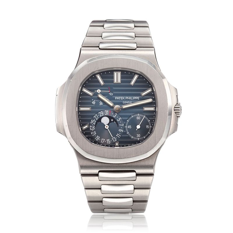 Patek Philippe Nautilus 5712 moonphase subdials blue dial steel
