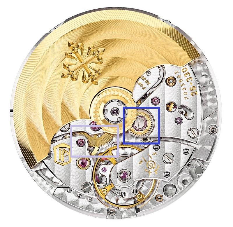 Patek Philippe caliber 26-330 SC movement close up