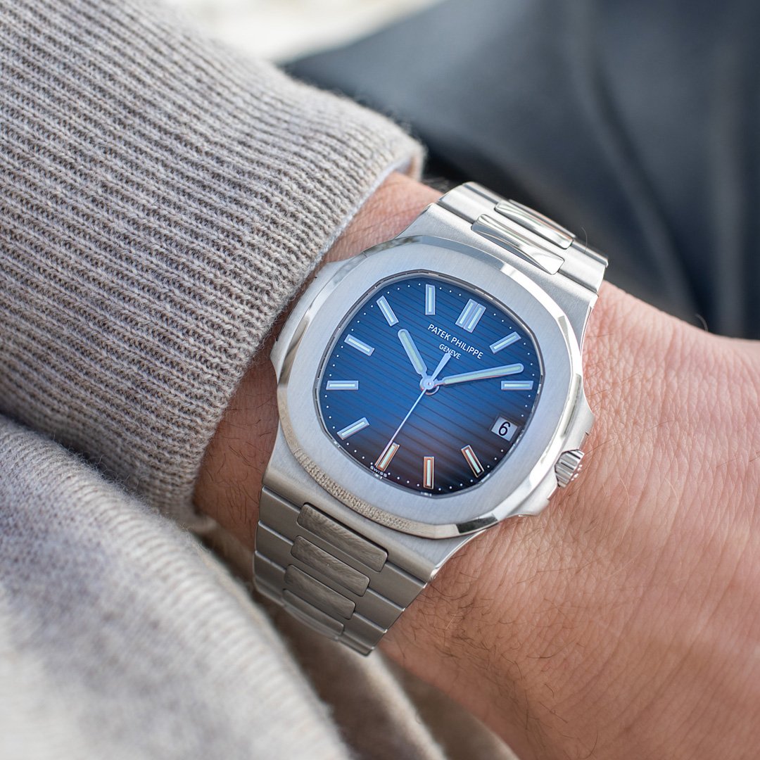 Patek Philippe Nautilus 5711 steel watch close-up detail