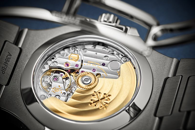 Patek Philippe Nautilus caseback automatic movement